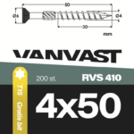 Potdekselschroeven zwarte kop 4 x 50 mm