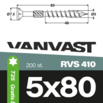 Hardhoutschroeven 5 x 80 mm