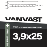Gipsplaatschroeven grove spoed 3,9 x 25 mm