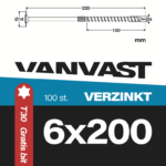 Tellerkopschroeven 6 x 200 mm