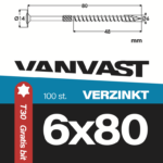 Tellerkopschroeven 6 x 80 mm