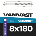Tellerkopschroeven 8 x 180 mm