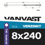 Tellerkopschroeven 8 x 240 mm